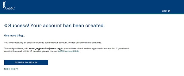 پرداخت هزینه آزمون MCAT 6 فرآیند ایجاد حساب کاربری را تکمیل کنید.