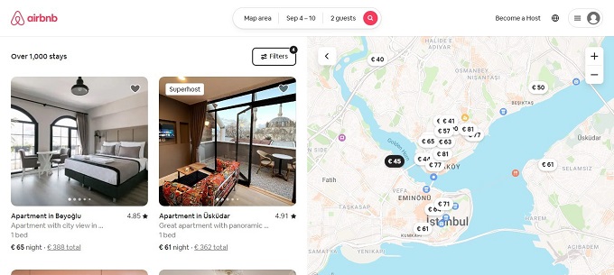 فرایند رزرو در وب سایت Airbnb 1