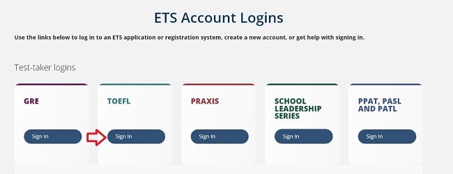 ثبت نام آزمون تافل در خارج از کشور و پرداخت هزینه آن 2 گزینه TOEFL را جهت ایجاد حساب کاربری تافل انتخاب کنید.